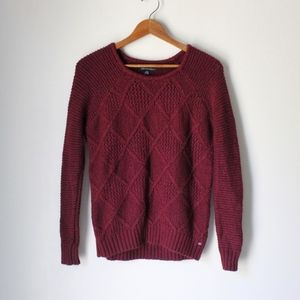 American Eagle Maroon Knit Sweater